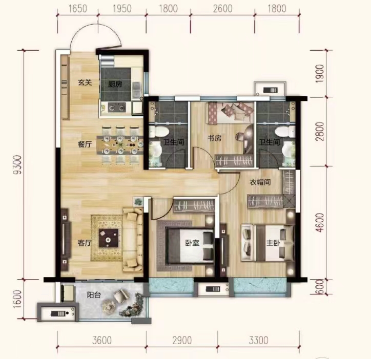 美的铂悦府 3室2厅2卫 65.0万 美的铂悦府 3室2厅2卫 65.0万室内图