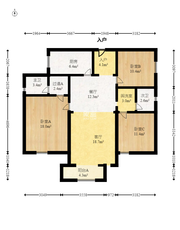 湘府十城（汇财御景湾新寓,汇财国际）  3室2厅2卫   91.00万