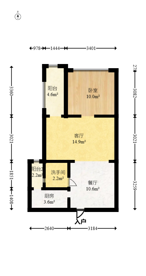 金领家族  1室1厅1卫   45.80万室内图1