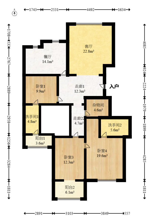 恒盛世家  4室2厅2卫    153.58万