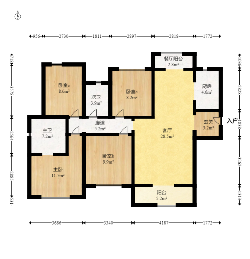 卓越浅水湾 4室2厅2卫 130.0万 卓越浅水湾 4室2厅2卫 130.0万户型图