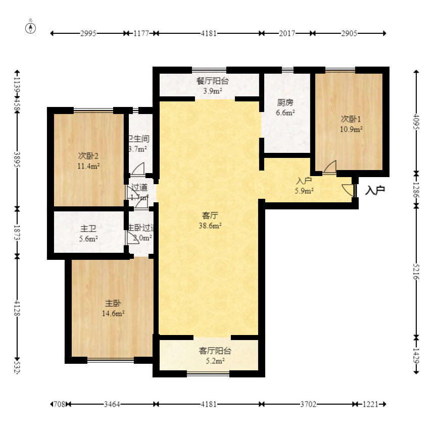 海伦春天  3室2厅1卫   87.50万 海伦春天  3室2厅1卫   87.50万户型图