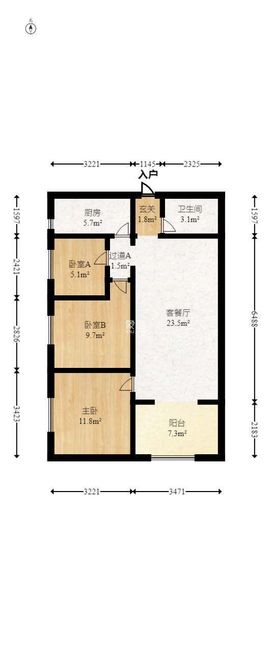 麓谷小镇  3室2厅1卫   89.00万