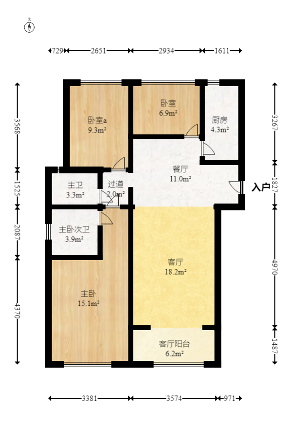 四季星城  3室2厅1卫    88.0万 四季星城  3室2厅1卫    88.0万户型图