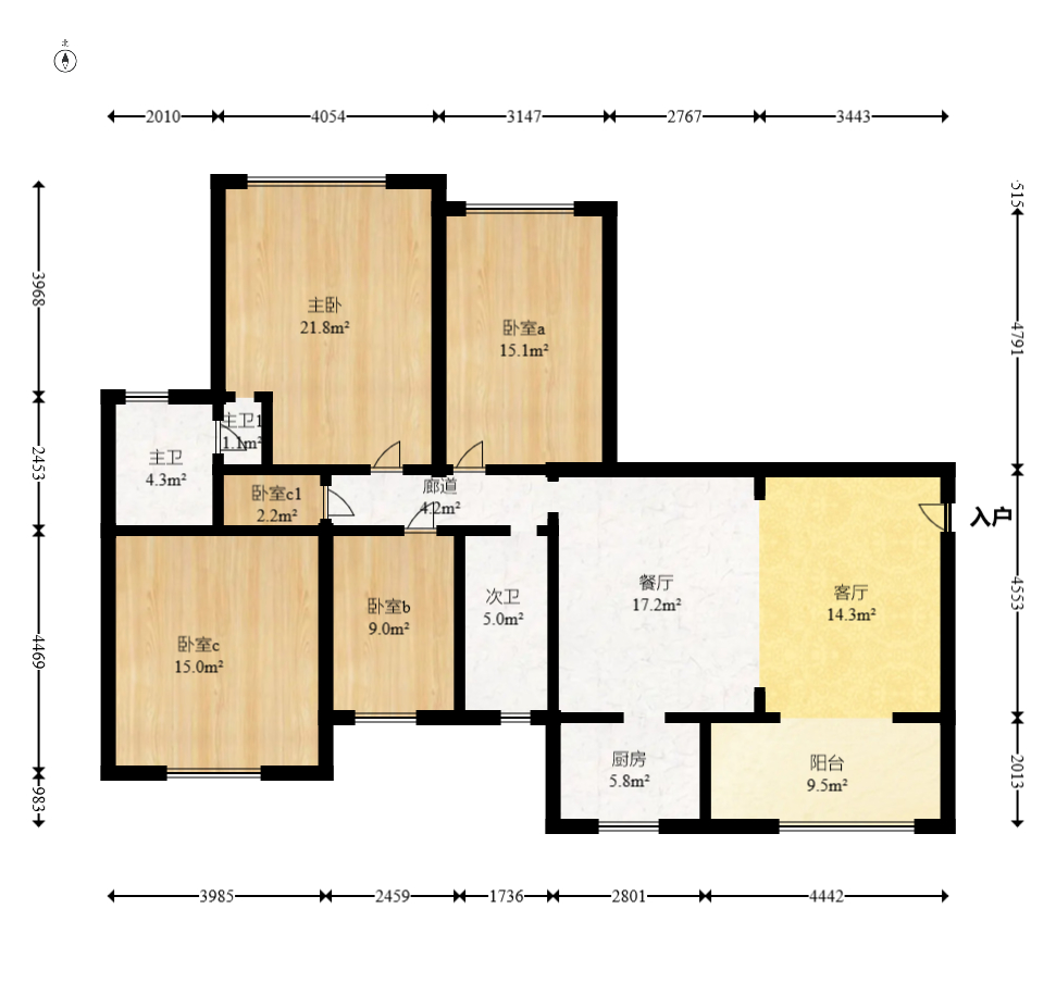 和沁园  4室2厅2卫    150.0万室内图1