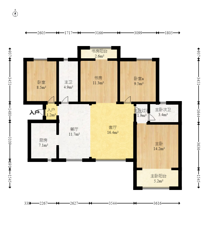 山水湾 4室2厅2卫 120.00万 山水湾 4室2厅2卫 120.00万户型图