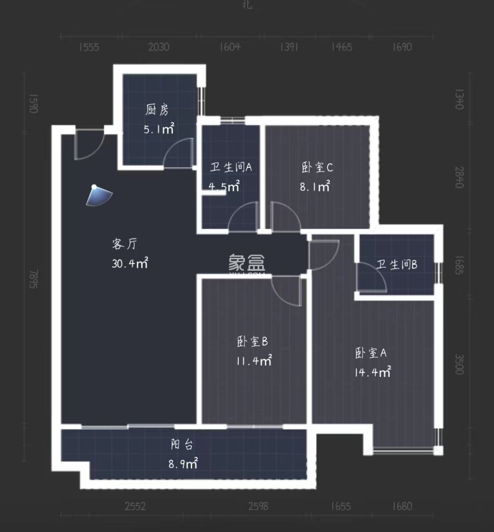 中建江湾壹号 3室2厅2卫 75.00万 中建江湾壹号 3室2厅2卫 75.00万室内图
