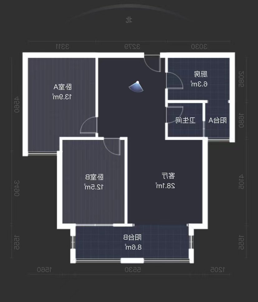 山水洲城华晨第一城 2室2厅1卫 48.0万 山水洲城华晨第一城 2室2厅1卫 48.0万室内图