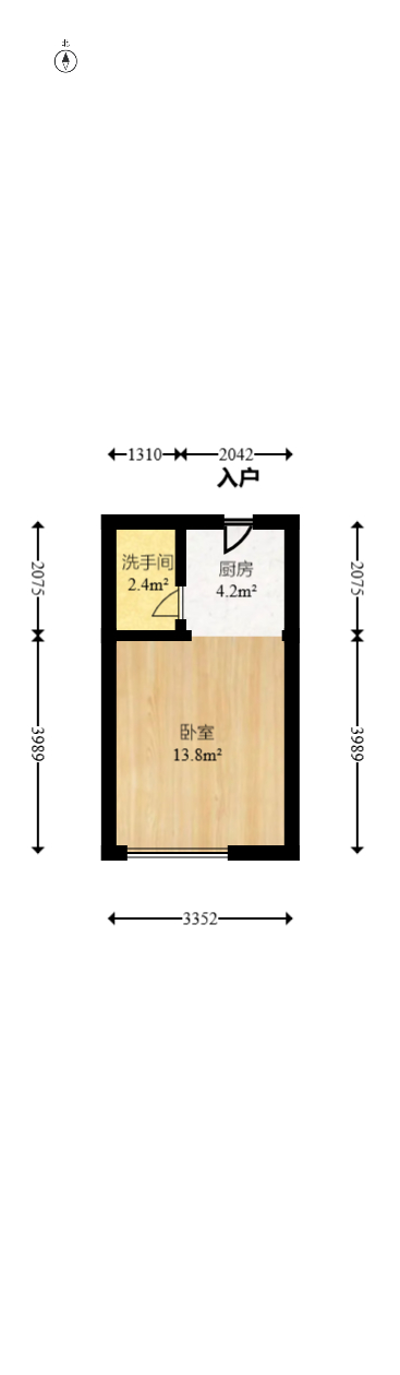 好莱城（弘德西街）  1室1厅1卫   31.80万室内图1