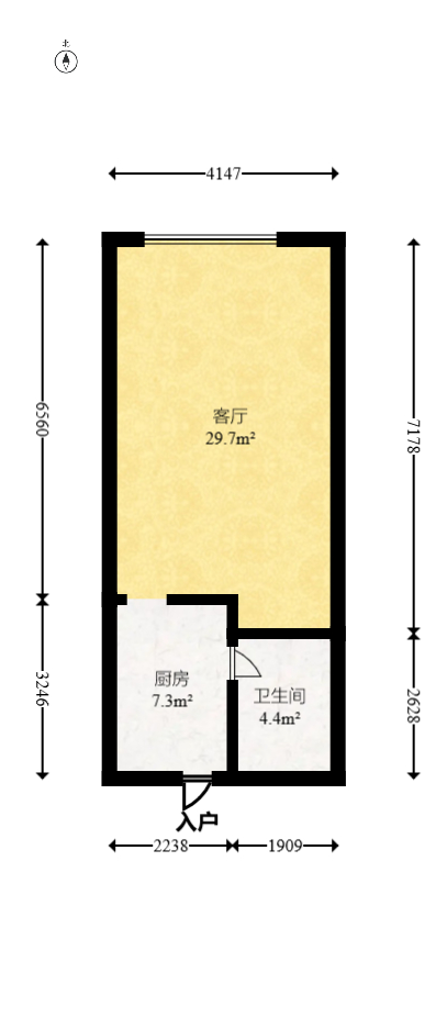 时代星城 1室1厅1卫 22.0万 时代星城 1室1厅1卫 22.0万户型图