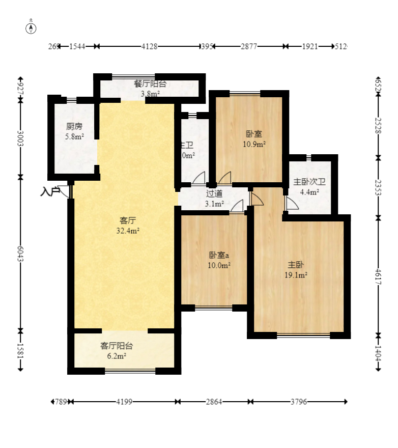 山水湾  3室2厅2卫   58.80万室内图1