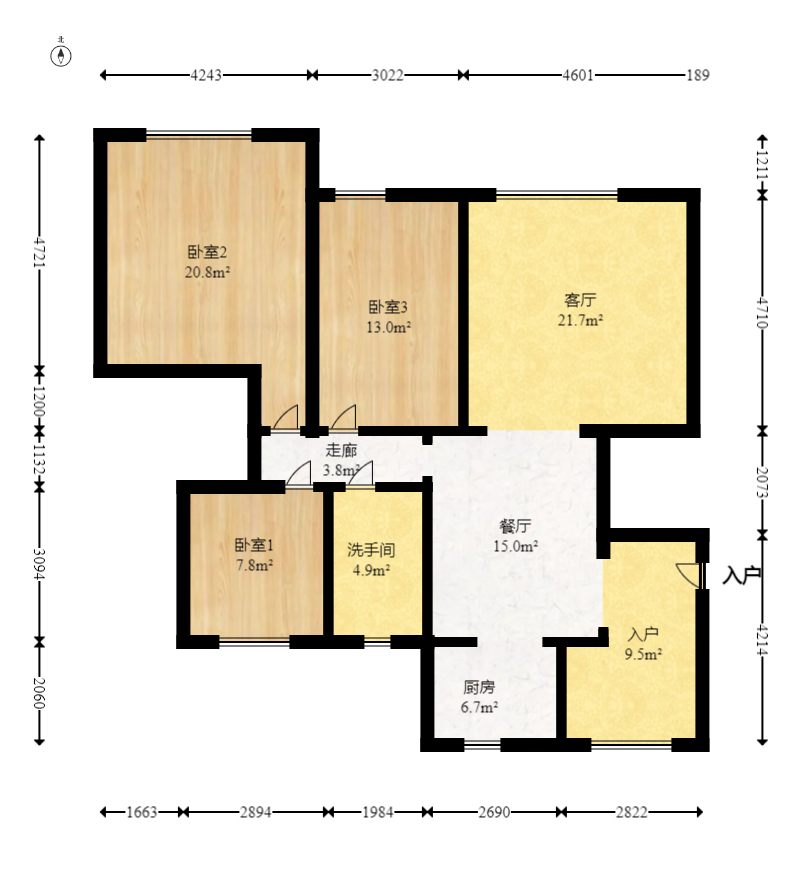 嘉宇盛世华章  3室2厅2卫   149.00万室内图1