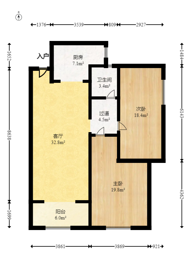 华润置地广场一期 3室2厅1卫 78.00万 华润置地广场一期 3室2厅1卫 78.00万户型图