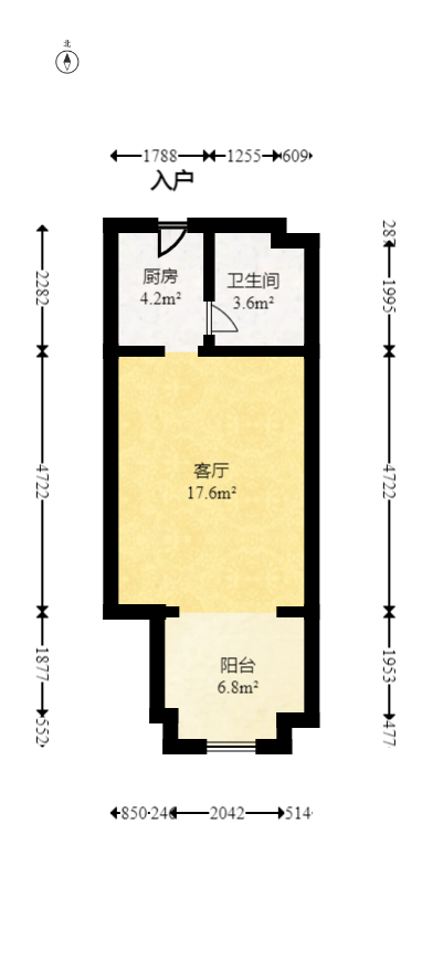 海德公园  1室1厅1卫    29.99万室内图1