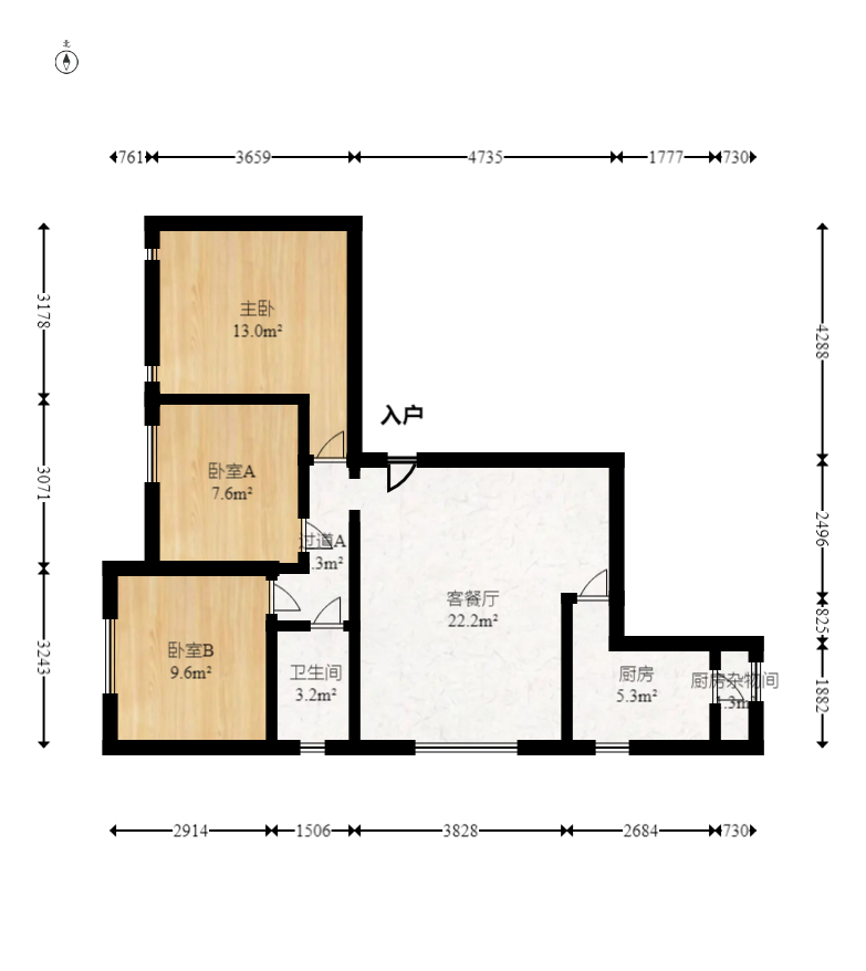 协信星澜汇  3室2厅1卫   139.90万室内图1