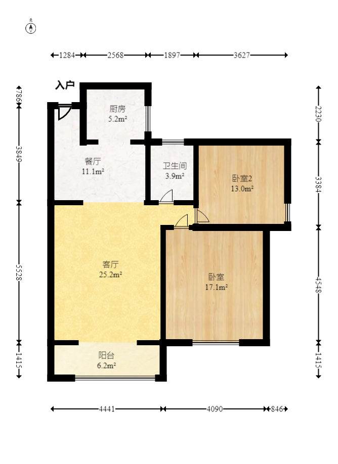 方略学府佳境  2室2厅1卫    46.8万室内图1