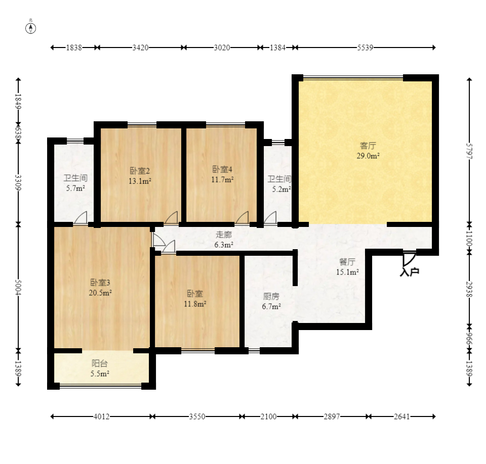 楚天世纪城东苑 4室2厅2卫 79.8万 楚天世纪城东苑 4室2厅2卫 79.8万户型图