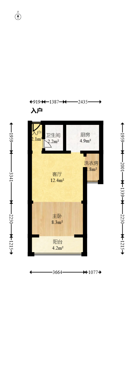 蓝山郡  1室1厅1卫    35.0万室内图1