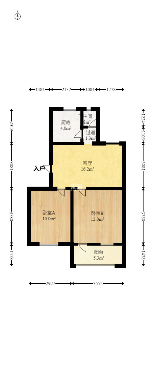 湖南电视台宿舍  4室2厅2卫   74.00万