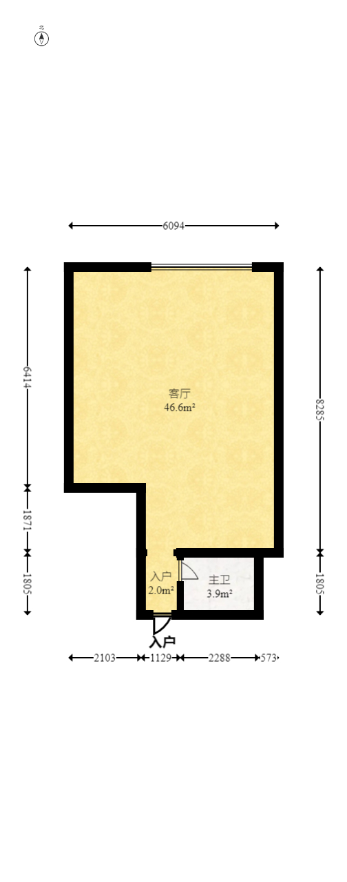 东方芙蓉  1室1厅1卫   63.00万室内图1