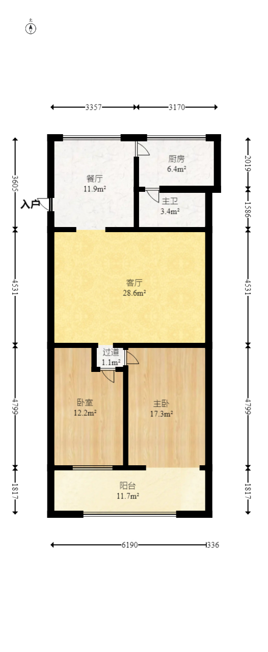 省旅游局宿舍  2室2厅1卫   49.80万室内图1
