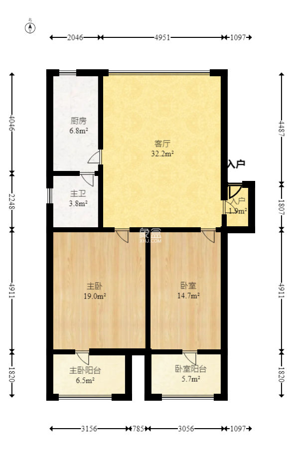 華天綜合樓  2室2廳1衛(wèi)   90.00萬