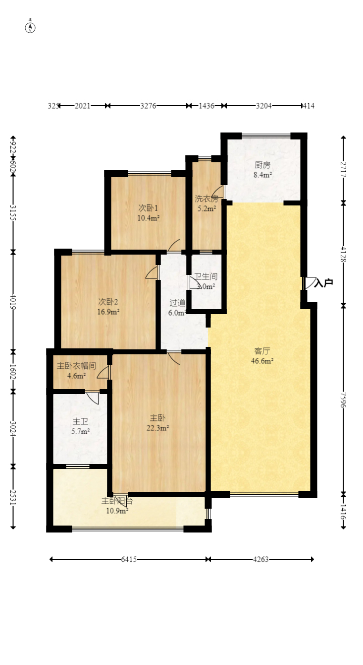 阳光丽景  3室2厅2卫   84.00万室内图1