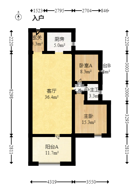 华盛世纪新城  2室2厅1卫    87.78万室内图1