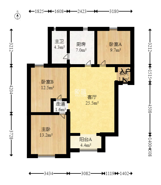 天心區(qū)教師村宿舍  3室2廳1衛(wèi)   53.80萬