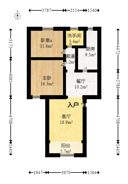 延农小区（延农五期、延农六期）  2室1厅1卫   65.50万室内图1