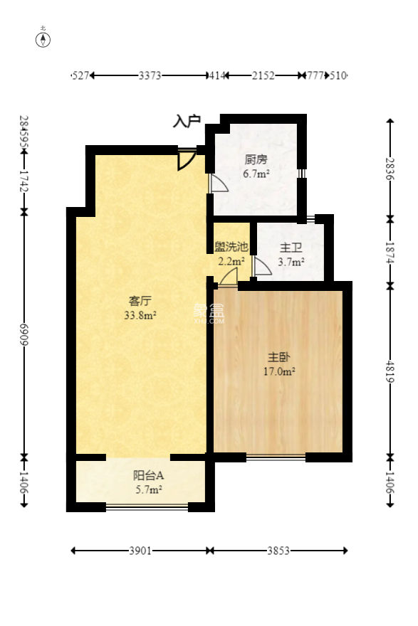 半山壹号  2室2厅1卫   106.00万