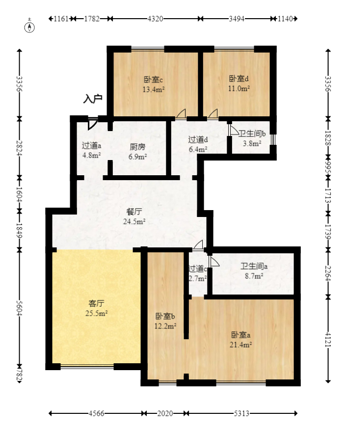 佳兆业水岸新都  4室3厅2卫   178.00万室内图1