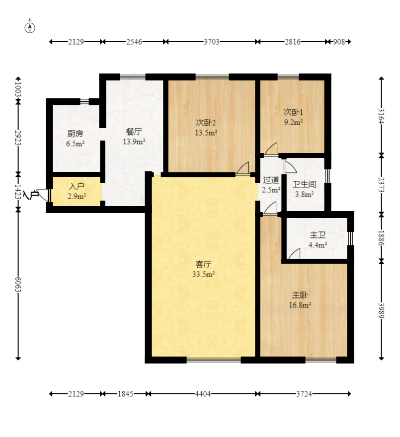 彩都公寓 3室2厅2卫 85.0万 彩都公寓 3室2厅2卫 85.0万户型图