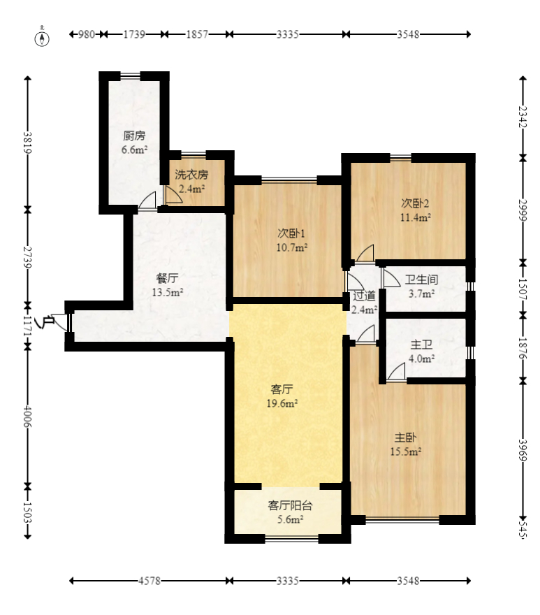 恒大翡翠華庭  3室2廳2衛(wèi)    139.8萬室內(nèi)圖1