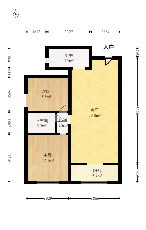 华润凤凰城二期 2室1厅1卫 60.0万 华润凤凰城二期 2室1厅1卫 60.0万户型图
