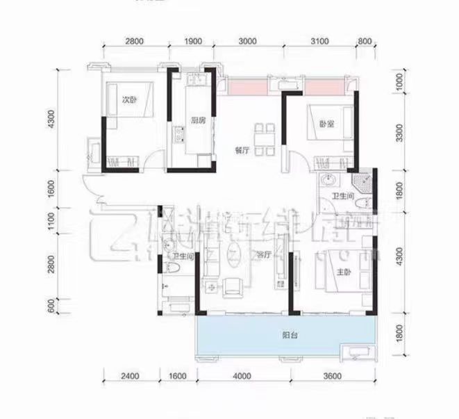 玫瑰御园  3室2厅2卫   83.10万