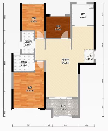 都市兰亭  3室2厅2卫   48.00万