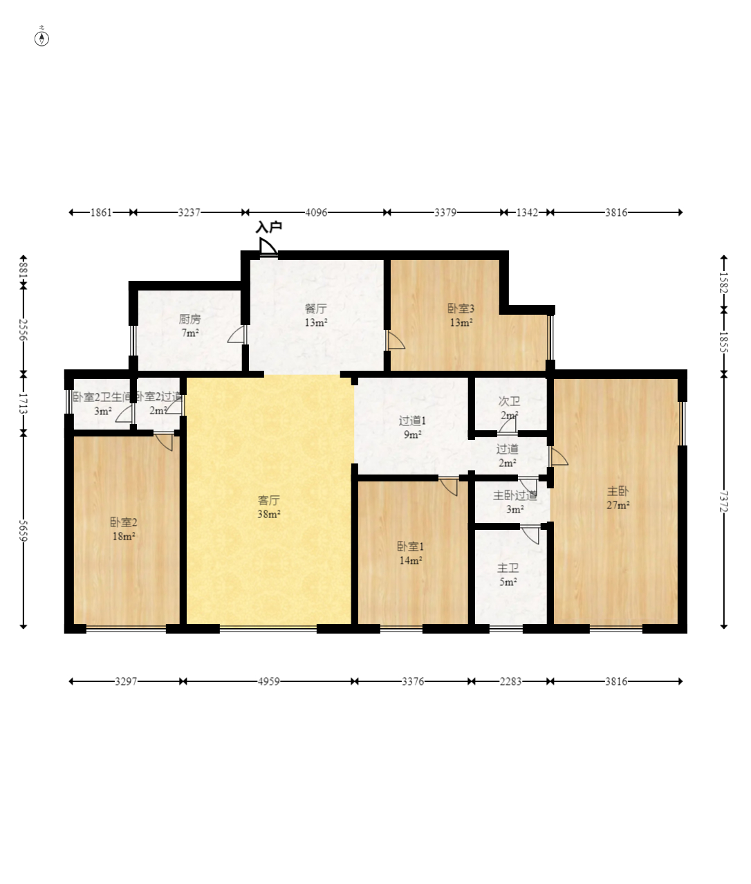 万顺家园  5室3厅3卫   184.50万室内图1