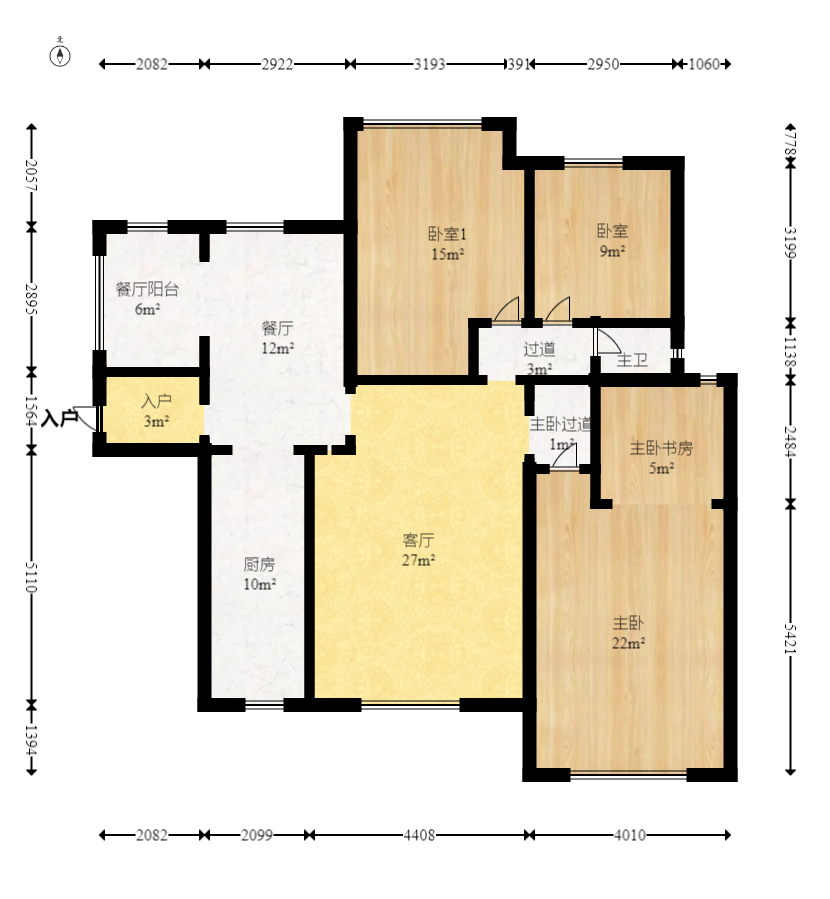 银港水晶城  4室2厅2卫    140.0万室内图1
