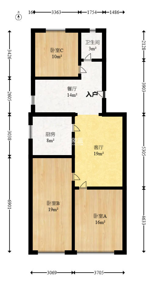 福乐凯公寓  6室2厅2卫   145.00万室内图1