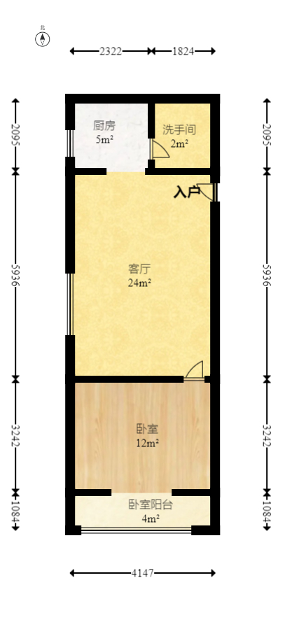 东方新世界  1室1厅1卫   49.00万室内图1