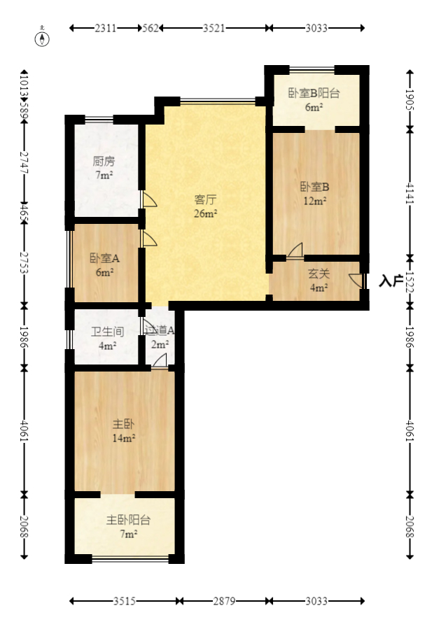 长房西郡 3室2厅2卫 76.0万 长房西郡 3室2厅2卫 76.0万户型图