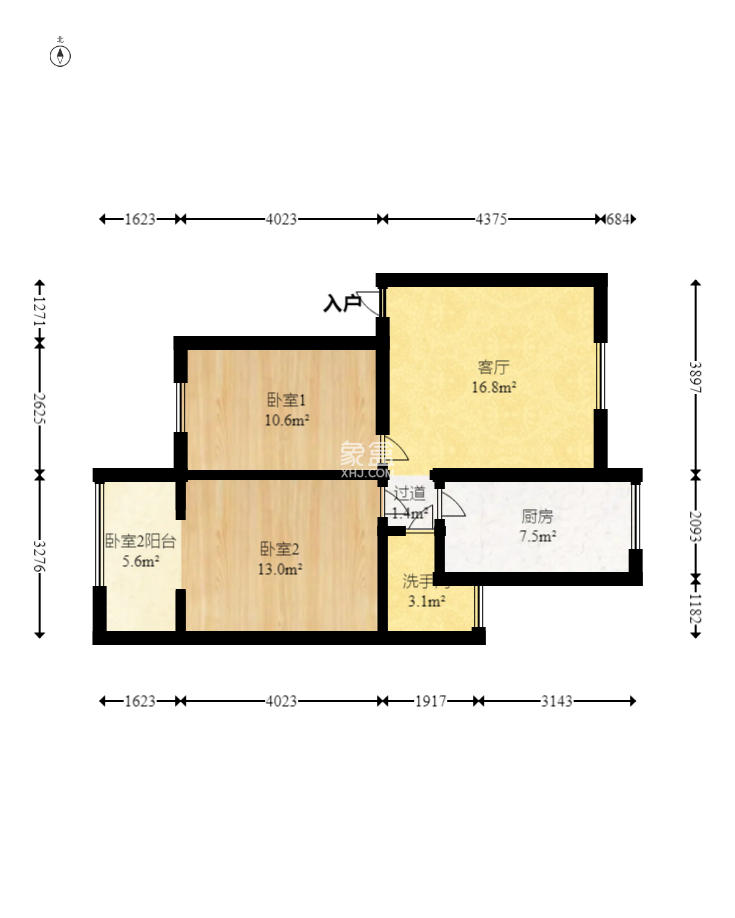 茶园坡社区(原王家冲社区)  2室1厅1卫   40.80万室内图1