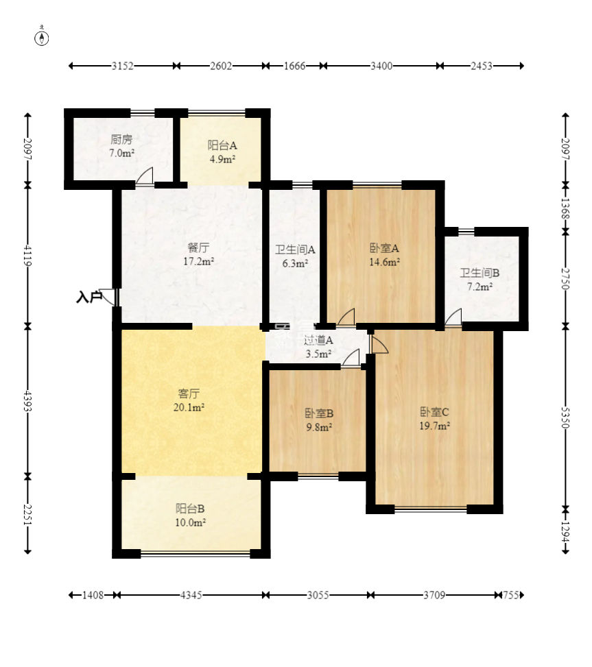 长沙玫瑰园  3室2厅2卫   104.80万