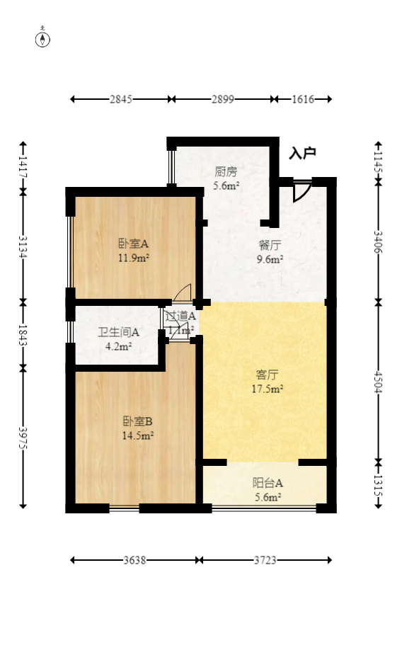 润和又一城 2室2厅1卫 77.9万 润和又一城 2室2厅1卫 77.9万户型图