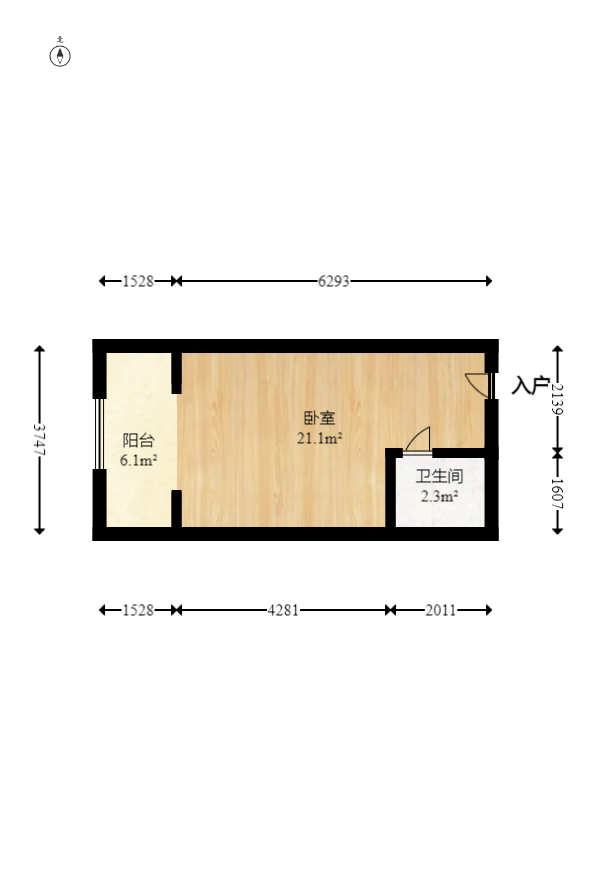 富兴旺角  1室1厅1卫   27.80万室内图1