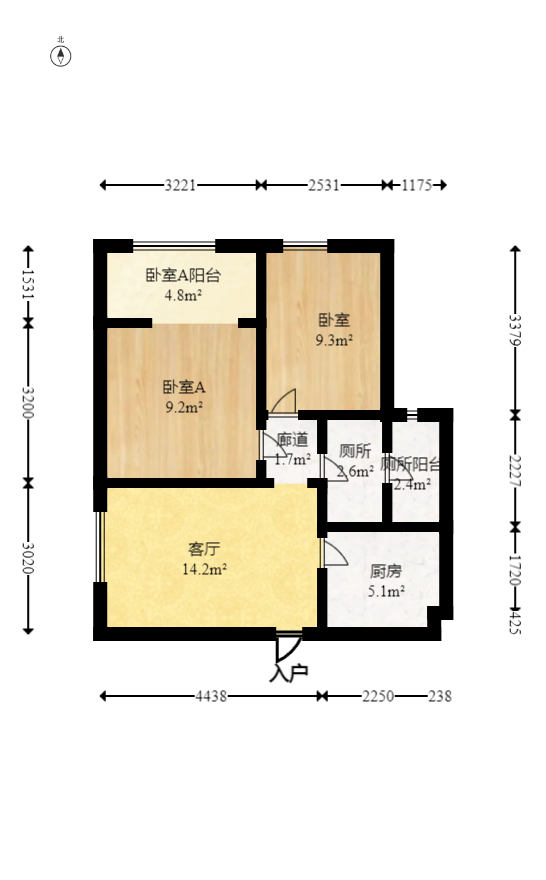 融创融公馆（融创臻苑）  2室2厅1卫   47.00万室内图1