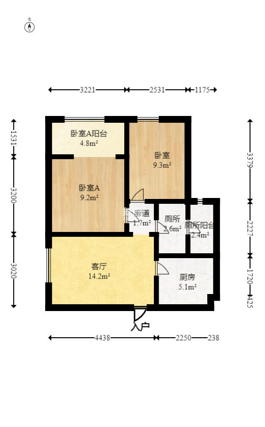 融创融公馆(融创臻苑) 2室2厅1卫 39.0万 融创融公馆(融创臻苑) 2室2厅1卫 39.0万户型图