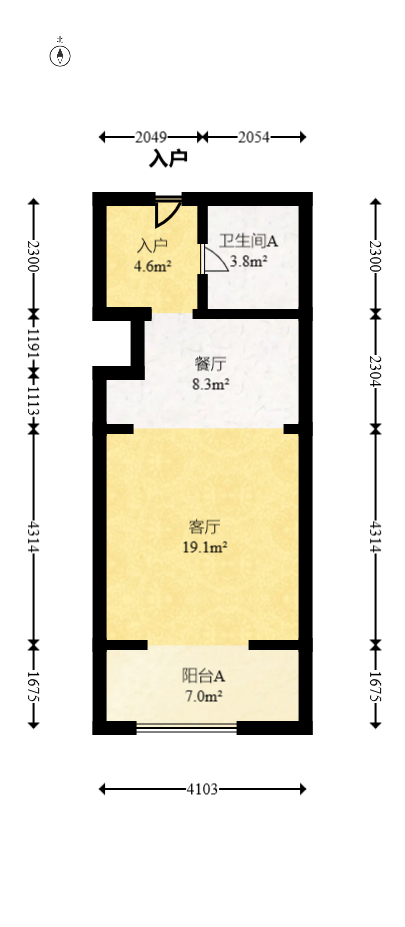 明发国际城  1室1厅1卫    45.0万 明发国际城  1室1厅1卫    45.0万户型图