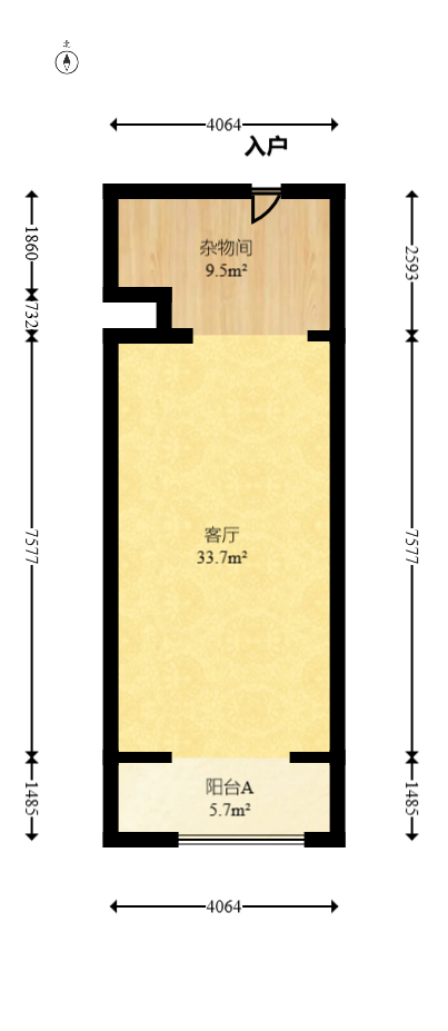 明发国际城  1室1厅1卫   45.00万室内图1